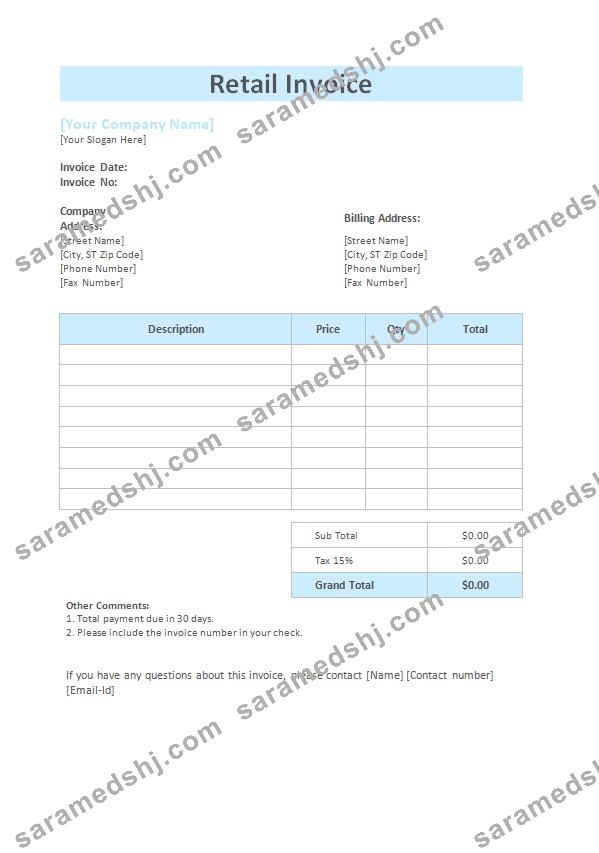 Retail Invoice Template
